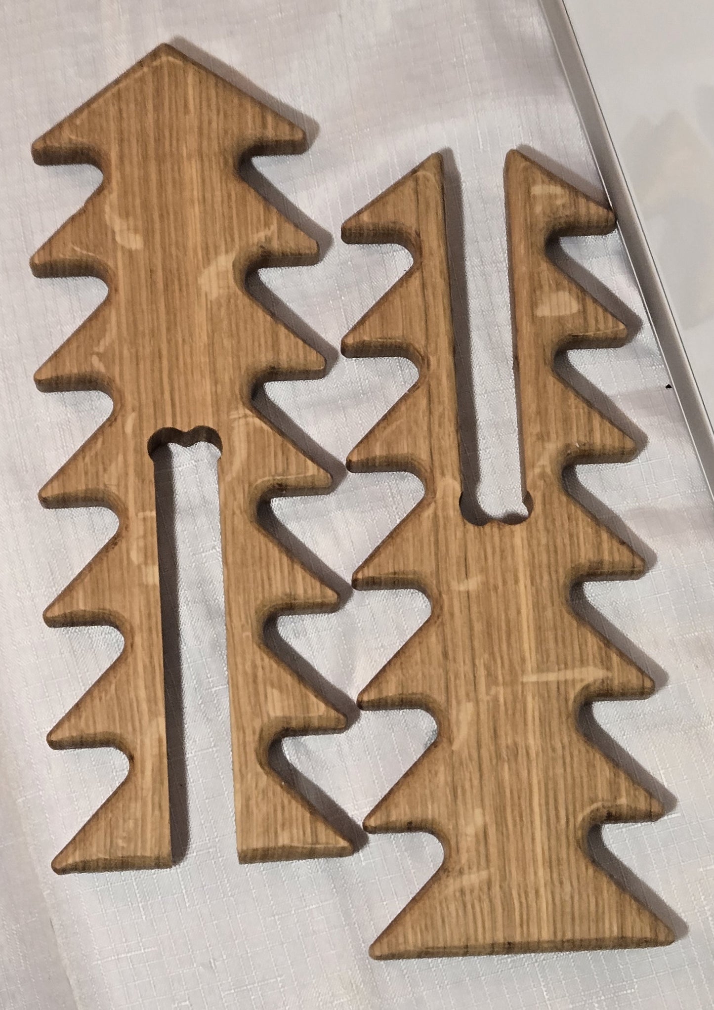 “Woodland Harmony Trees” — Handcrafted Walnut & Oak Mixed-Wood Decor Set (One Large, One Small)