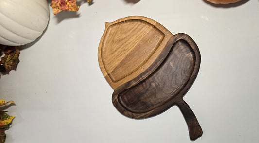 Acorn Charcuterie Board — Handcrafted in Walnut & White Oak