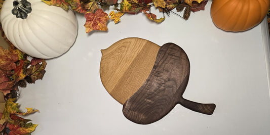Acorn Charcuterie Board — Handcrafted in Walnut & White Oak