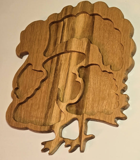 Carved Turkey Charcuterie/Serving Board — Handmade in America (Oak or Walnut)